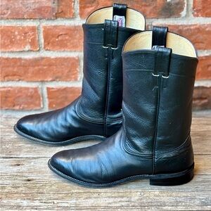 Nocona Men's Black Roper Leather Western Cowboy Boots Sz 9D